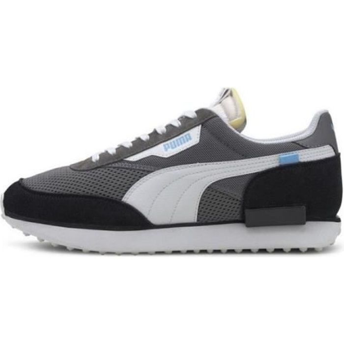 Basket Puma FUTURE RIDER NEW TONES - Réf. 373386-04. Couleur : Gris, Noir, Blanc. Détails. - Tige en textile et en cuir suède. -
