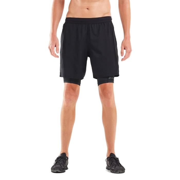 2XU Hommes XVENT 7- 2 in 1 Compression Short Bermuda Sport Pants Trousers Bas De