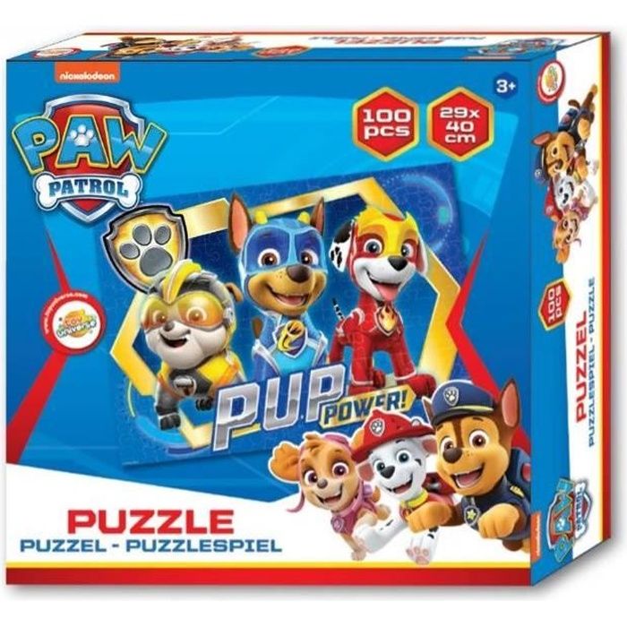 puzzle la super pat patrouille 100 pièces + de 3 ans dimensions 40 x 29 cm