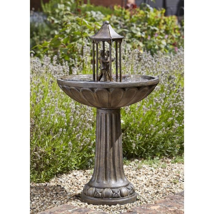 Fontaine solaire bain d oiseau Couple Dansant