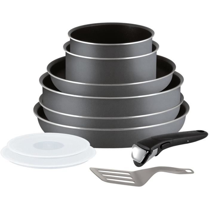 TEFAL INGENIO ESSENTIAL Gris anthracite - Set de 10 pièces Tous feux sauf induction L2049602