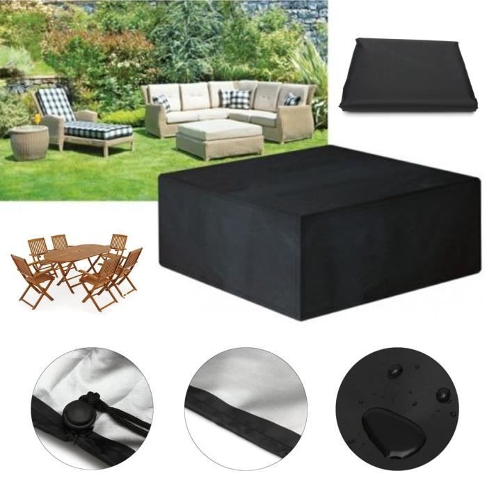 Housse couverture etanche de table protectrice meuble mobilier noir 71x205cm