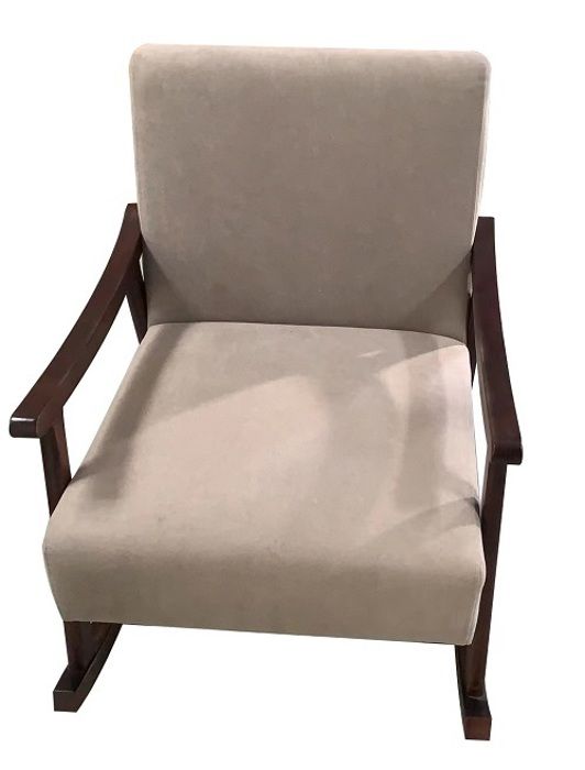 RELAX4LIFE Fauteuil à Bascule avec Accoudoirs et Dossier Chaise à Bascule 89 x 825 x 65 cm pour Salon/Chambre à coucher Marron