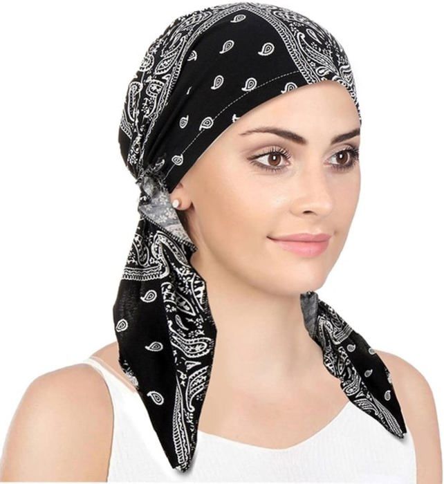 Foulard Turbante Donna Prelegato In Doppio Strato Bicolore – Morbido E Leggero, Ideale Anche Per Chemioterapia, Accessorio Moda Universale