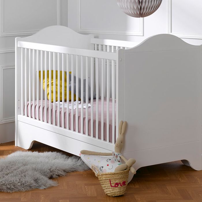 Lit bébé évolutif Occitane 70x140 - Blanc