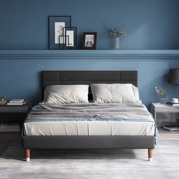 Lit adulte Canapé lit adulte junior avec sommier à lattes 140x200cm tête de lit en velours gris (avec matelas) Lit adulte Canapé lit adulte junior avec sommier à lattes 140x200cm tête de lit en velours gris (avec matelas)