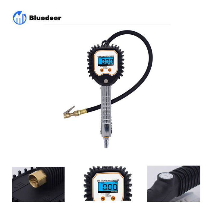Manomètre Digital Pression Pneus - 24 Accessoires, Pompe à Air & Écran LCD Pour Voiture, Moto, Vélo - Précision, Multi-Unités