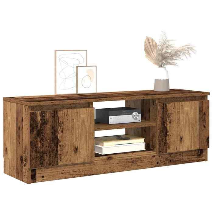 vidaXL Meuble TV vieux bois 102x30x36 cm bois dingénierie support TV armoire média armoire hifi unité TV meuble 855854