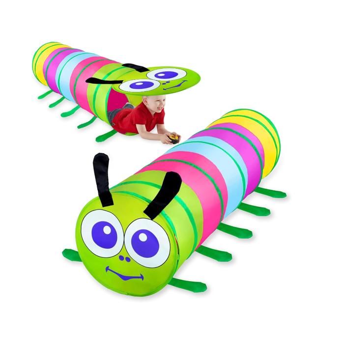 Tunnel Enfant Pop-up 180 Cm - Tente De Jeu Intérieur/extérieur Avec Maille - Parcours Motricité Bébé