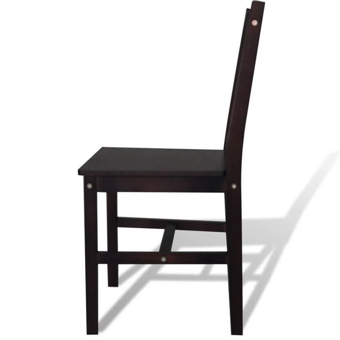 (SOLDES JUILLET)Chaises à manger 4 PCS - UU - Scandinave Fauteuil salon - marron foncé pinède FR1241517