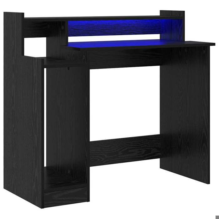 Rabais Bureau à domicile - SOLOMON - Chêne noir 97 x 45 x 90 cm Bois dingénierie Europ#96855
