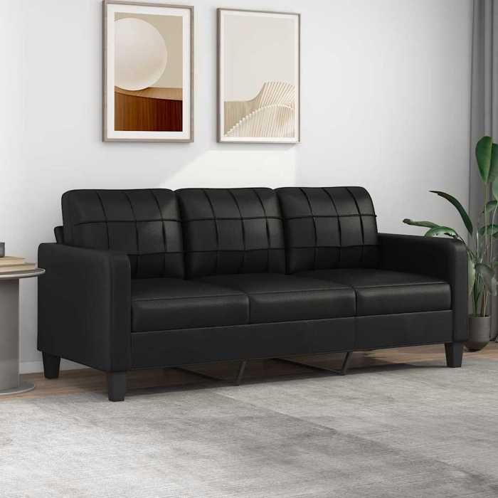 (Noir) Canapé Lounge Sofa fixe à 3 places Noir 180 cm Similicuir 513572 (Noir) Canapé Lounge Sofa fixe à 3 places Noir 180 cm Similicuir 513572
