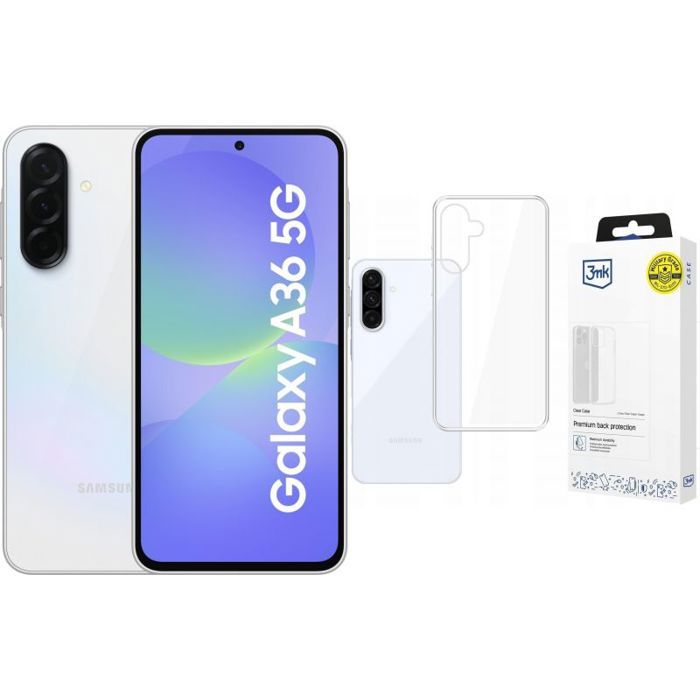 Smartphone Samsung Galaxy A36 5G Smartphone 6/128 Go Blanc (SM-A366BZABEUE) + Ãtui Transparent