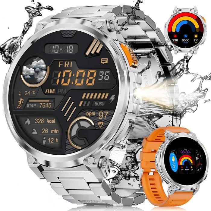 Montre Connectée Homme avec Appels Bluetooth et Écran HD 1,85