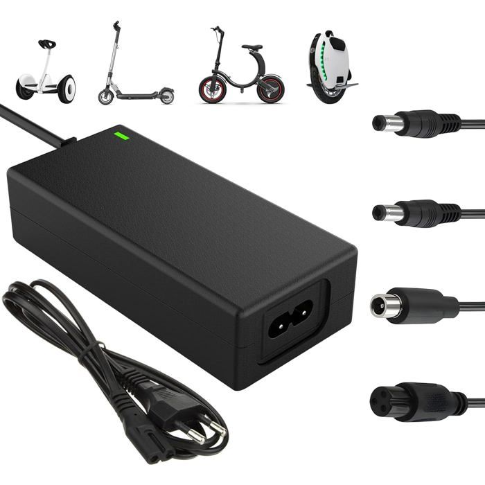 Chargeur 42V 2A Pour Trotinette Électrique, Hoverboard - 6 Connecteurs Inclus, Protection Complète - 12