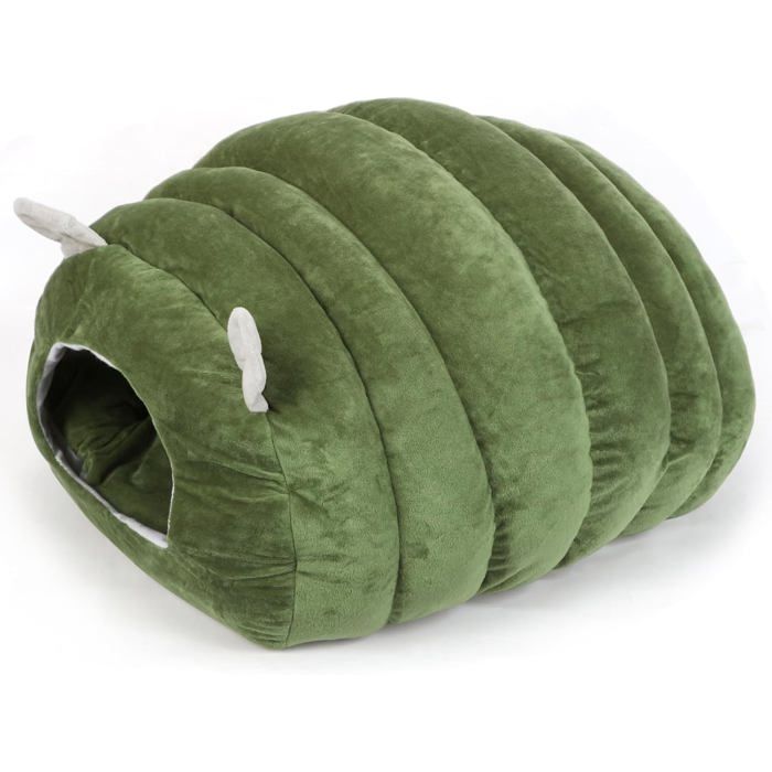 Lit igloo portable pour animaux de compagnie grotte lavable et chaude pour chats et chiens avec coussin amovible pour chiot et