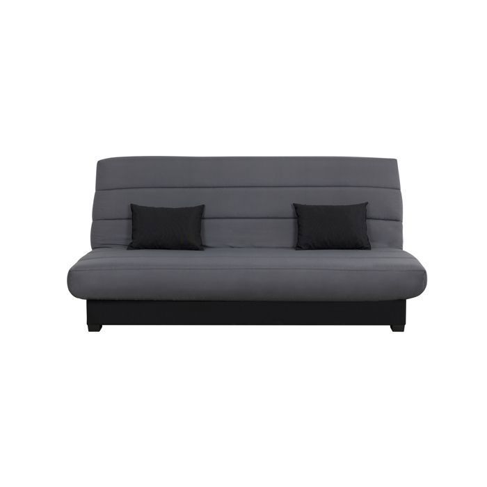 Banquette convertible Clic clac CECILIA - RELAXIMA - Couchage 130 x 190 rangement intégré pearl gris