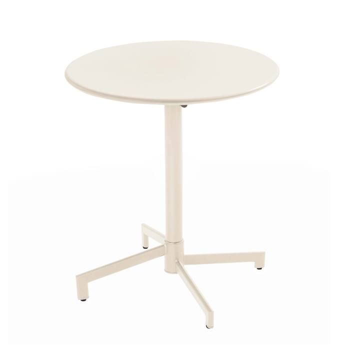 Table de jardin ronde bistrot avec plateau rabattable 70 cm argile Palavas Oviala