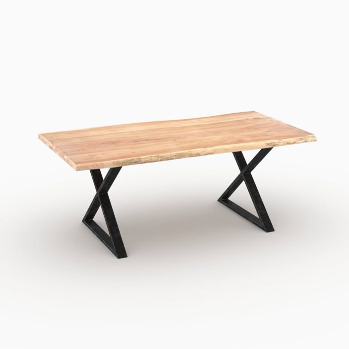 Table rectangulaire en bois massif dacacia 6 places - Gia - Rendez-Vous Déco