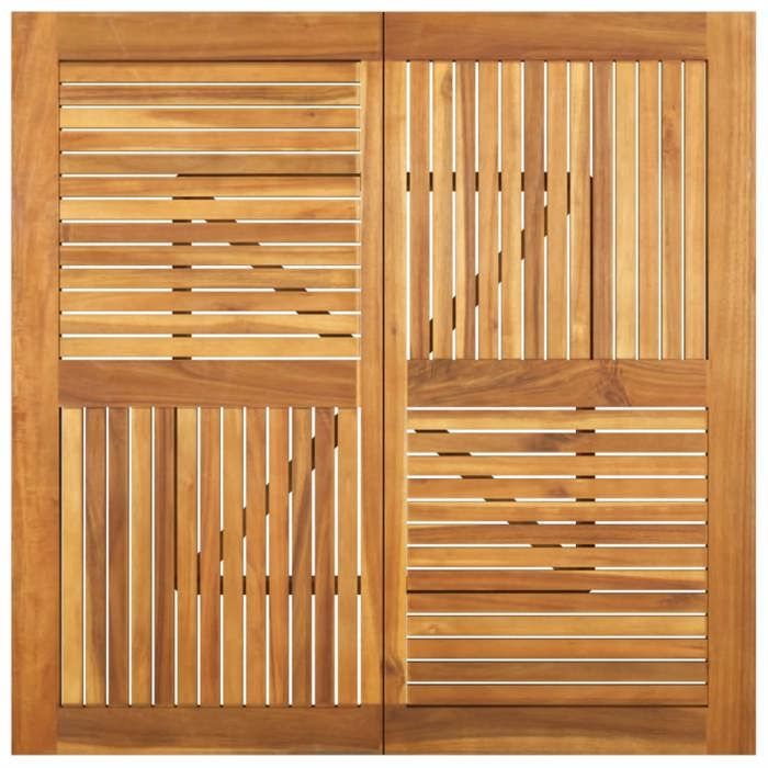 Black Friday Table à dîner de jardin BURKE 2/4 PERSONNES 110x110x75 cm Bois dacacia solide TTT301