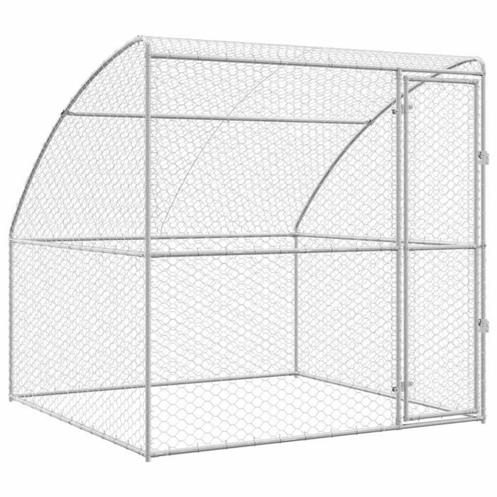Kennel Pour Chiens vidaXL 2 x 2 x 2 m – Acier Galvanisé - vue 4