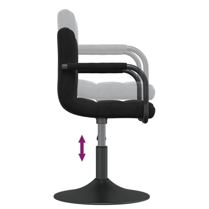 TOP 2026 Chaise de cuisine - ( 1 PC ) - Pour 1 personne - Noir Velours - 48x47x(71-85.5) cm ccc107