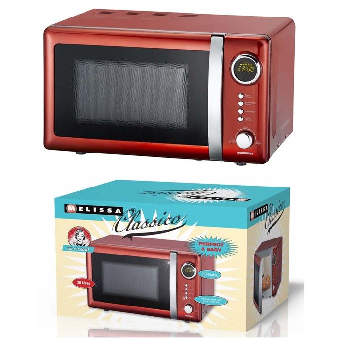 Four à Micro-ondes - MELISSA - Rouge Chili - 20L - 700W - 5 Programmes Automatiques