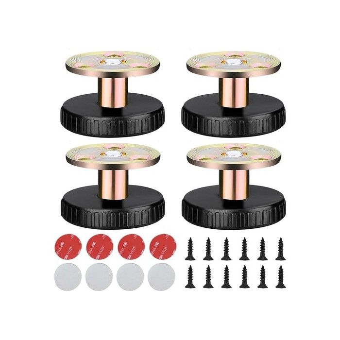 Pieds réglables pour meubles - Hauteur réglable 27-40 mm - Lot de 4 pièces - Acier au carbone et ABS