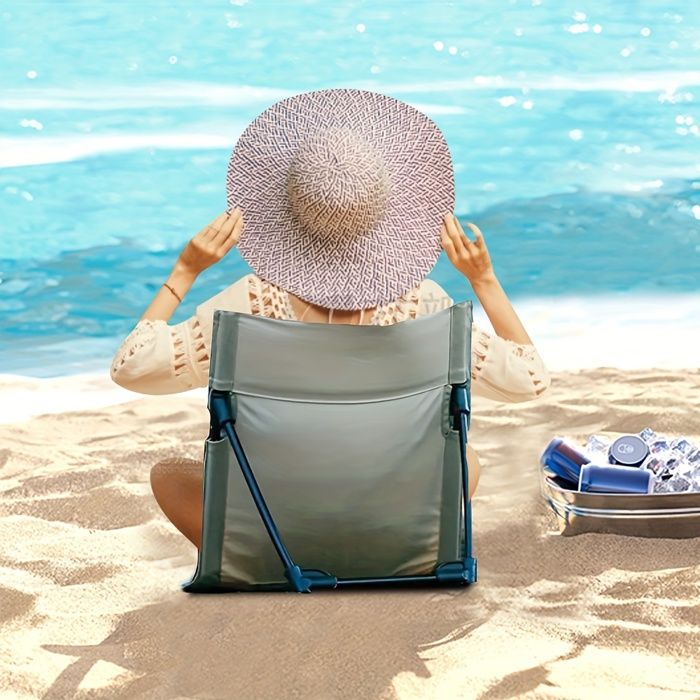 Chaise de loisirs pliante - SAGRANDIR - Compact - Alliage daluminium léger - Tissu Oxford imperméable - Dossier réglable