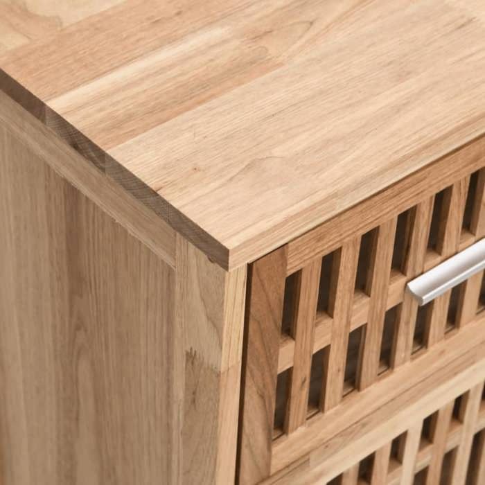 NEUF Commode Cabinet de rangement élégant - Grande espace - Armoire de salle de bain 42 x 29 x 82cm Bois massif de noyer FR00_808009