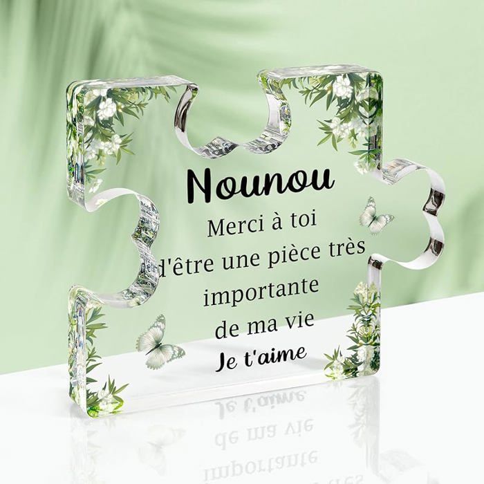 Original Cadeau Nounou Fin de Contrat et de Vacances - Nounoumerci À Toi être une Pièce Très Importante de Ma Vie OBJET DECORATIF