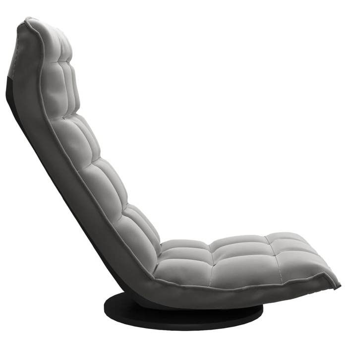 Confortable Chaise pivotante de sol Entièrement réglable Gris foncé Velours__22415
