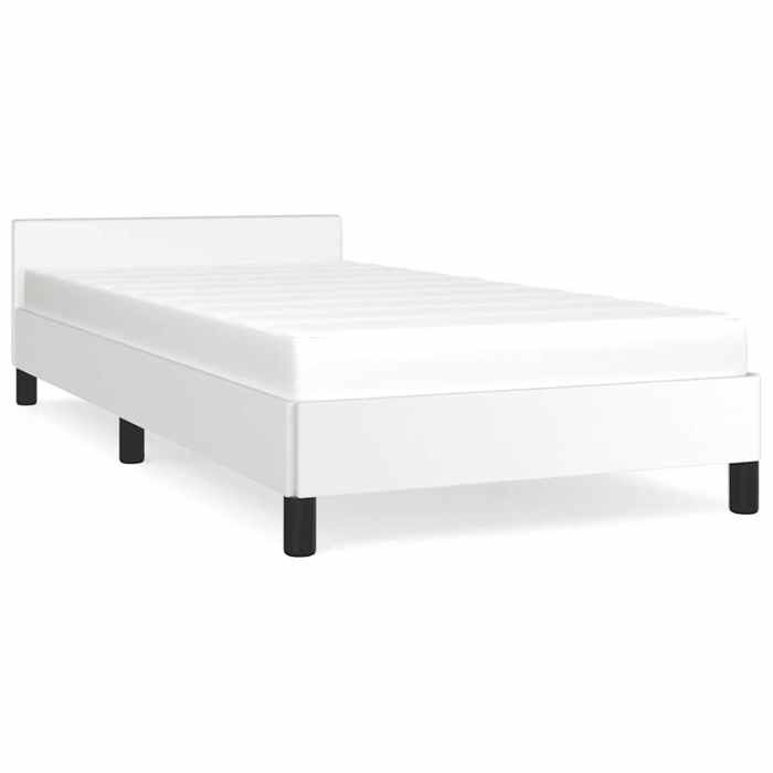 VENTE-FLASH Cadre de lit CHAMBRE - avec Tête de lit - sans matelas - blanc 90x190 cm -(9825347472)VIDAXL