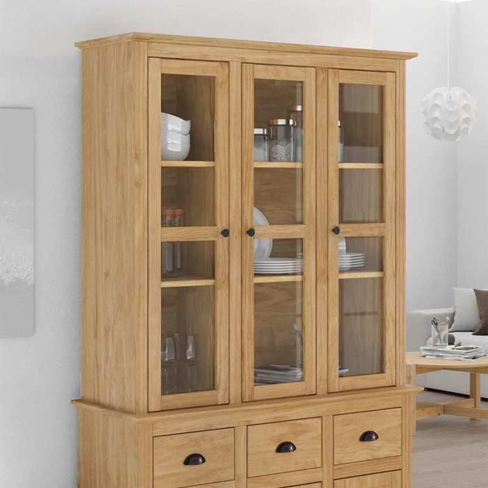 {Marron}Meuble avec Portes en BODO - Moderne-design - bois aggloméré - marron miel - 3 portes - porte vitrée - 1155x385x1177 cm 2