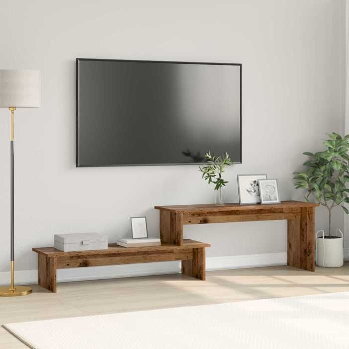 Ensemble meuble TV - vidaXL - meuble TV suspendu - Bois ancien - 180 x 30 x 43 cm - 3 étagères uea66m7395