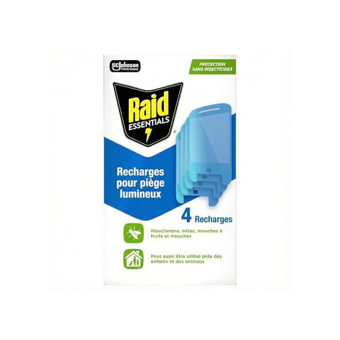 Recharges Piège Lumineux Anti-mouches Moucherons et Mites - Protection 24h/24 - sans Insecticides - Utilisable en Présence