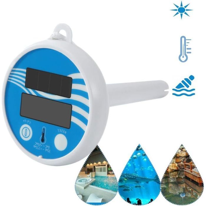 Thermomètre Piscine Solaire Thermomètre Numérique à énergie Solaire Étang Sans Fil Piscine Flottante LCD Thermomètre de Piscine Th