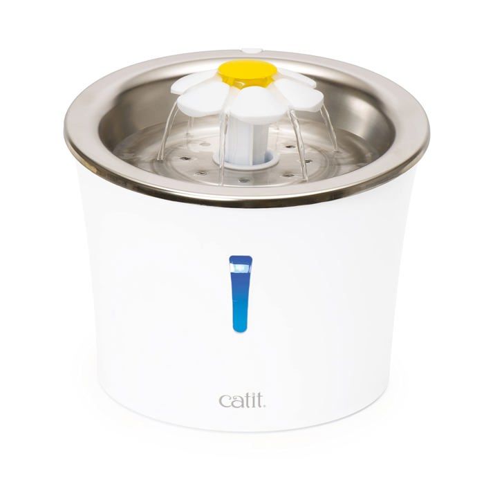 Cat it Abreuvoir Fontaine Fleur Acier Inoxydable 3L LEDs 760 g Blanc Cat it Abreuvoir Fontaine Fleur Acier Inoxydable 3L LEDs 760 g Blanc