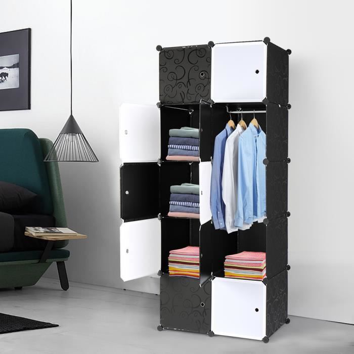 Armoire de Chambre Armoire à rangement Cube de rangement DIY 10 Cubes 5 étages