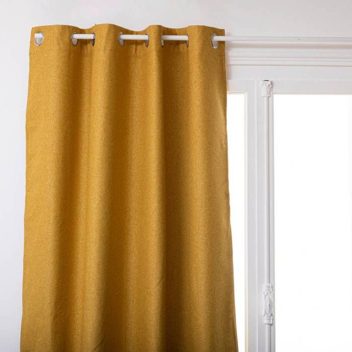 Rideau isolant occultant jaune moutarde 140x260cm - Atmosphera Créateur dintérieur