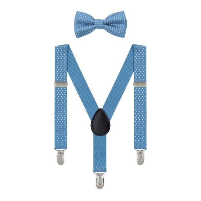Bebe Enfant Bretelle Et Nœud Papillon Ensemble A Pois Y Forme 3 Clips Convient Pour Garcons Filles De 6 Mois 5 Ans Bleu Clair Cdiscount Pret A Porter