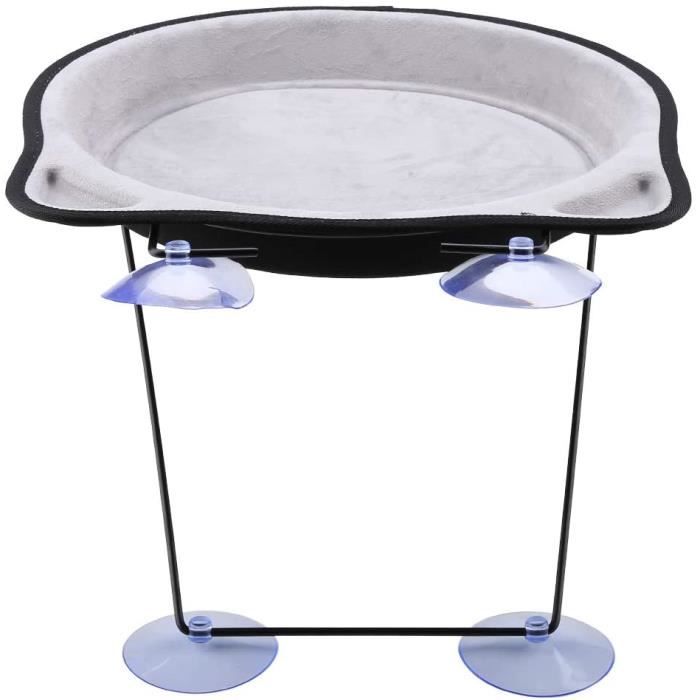 Lit Hamac Pour Chat à Fixer Sous Le Bureau - Rotatif 360° Et Réglable En Hauteur - Coussin Doudou Amovible - Support Max 6cm