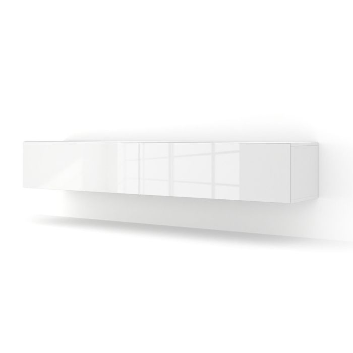 Meuble TV suspendu BINGO 180 cm blanc mat / blanc brillant Meuble TV suspendu BINGO 180 cm blanc mat / blanc brillant