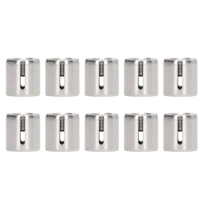 Lot De 10 Serre-câbles Croisés En Acier Inoxydable 316 - Pinces Pour Câbles Métalliques M8 3mm, Idéal Garde-corps Et Treillis