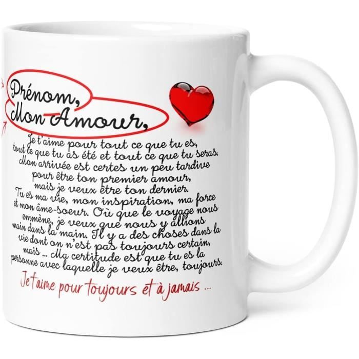 Mug Personnalisable Prénom Amour Tirade Humour Tasse Message drôle