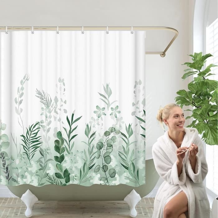 Rideau De Douche Threshold – Vert Grille – 100% Coton – 72x72 – Neuf