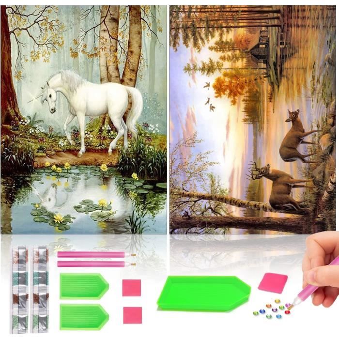 Instarry 5D Diamond Painting Kit 60x40 Cm, Scenario Parco Forestale, Con Diamanti Rotondi 26 Facce, Tela HD, Per Decorazione Murale