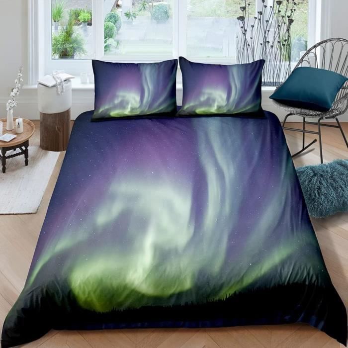 Oduo Drap Housse Microfibre,Ciel étoilé Imprimé Draps