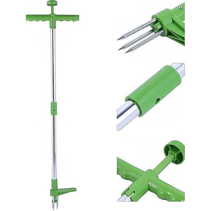 Extracteur De Mauvaises Herbes Avec Pédale – 4 Griffes Acier Inoxydable, Désherbeur Manuel Debout Sans Se Baisser