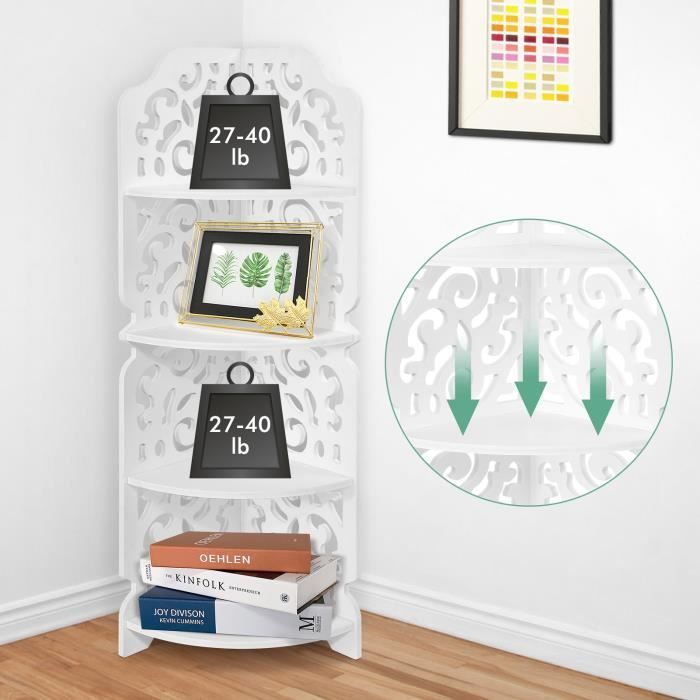 Rui DA®Meuble de Rangement d’Angle, Bibliothèque d'angle Salon